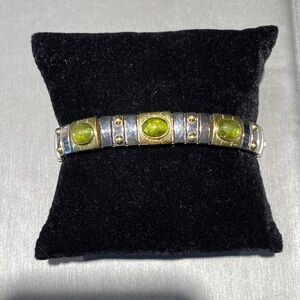 Nomination Bracelt silver plated worn with peridot stones